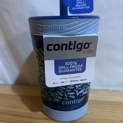 Contigo Kids Spill-Proof 14oz Tumbler with Straw and BPA-Free Plastic Nautical Fish Brand New $10 Meet Up In Irving @dfwgoods 
