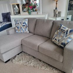 Grey Sofa Chaise (Sectional) Reversible New