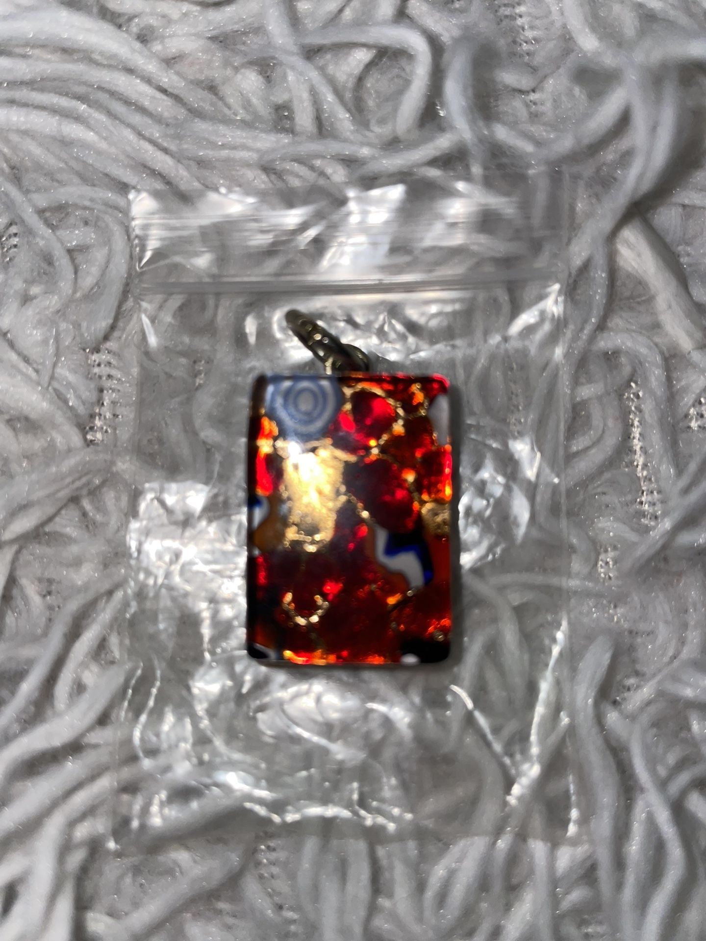 Italian Venice red/gold glass pendant from Italy