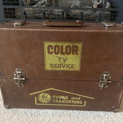 Vintage Wooden (Wrapped in Vinyl) GE Color TV Tool Box
