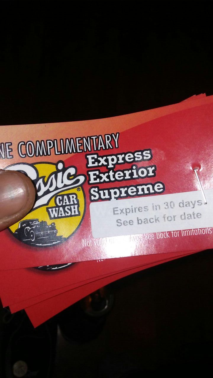 Classic car wash . free wash coupons
