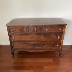 Antique Vintage Solid Wood Dresser 