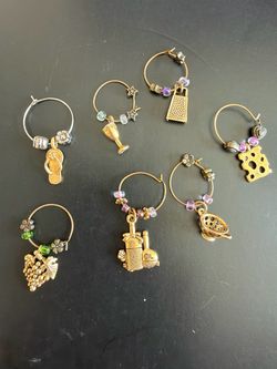 Set of 7 Wine Glass Charms