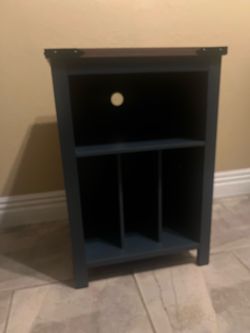 Black Wood Media Stand with Shelves