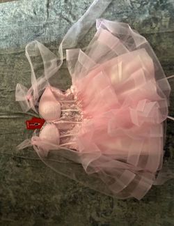 Pink strapless dress size 12