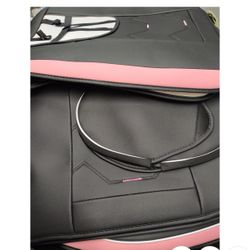 otoez Pink Car Seat Covers Full Set Universal Leather Seat Cover 5 Seat Automotive Seat