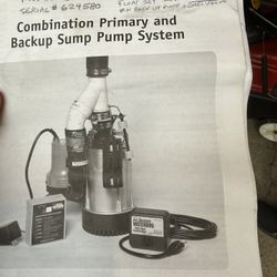 Sump Pump. Combination Primary and Backup Pumps. Basement Watchdog. 