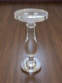 John-Richard Crystal Pedestal Table — 20” H × 10” Dia