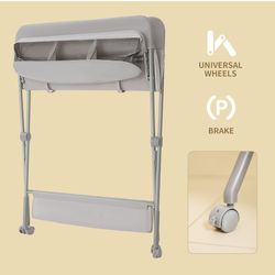 KARAOK Baby Changing Table with Wheels, Portable Diaper
