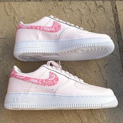 New Nike Air Force 1 Low Pink Paisley Shoes Women’s 10 11.5, Men’s 8.5 10