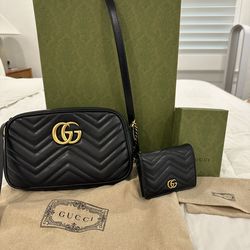 Gucci MARMONT SMALL CAMERA BAG & MARMONT CARD CASE WALLET