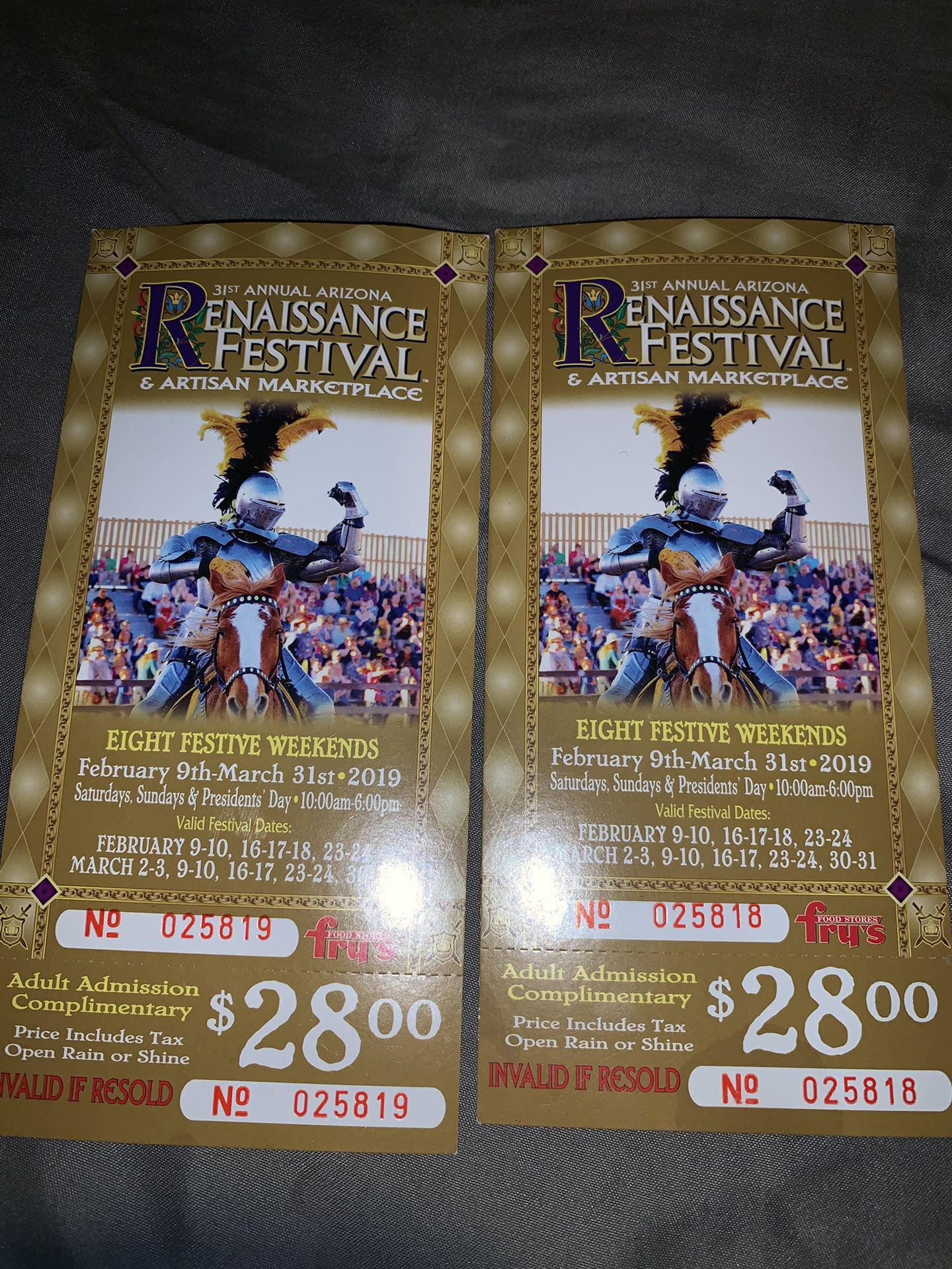Renaissance festival tickets