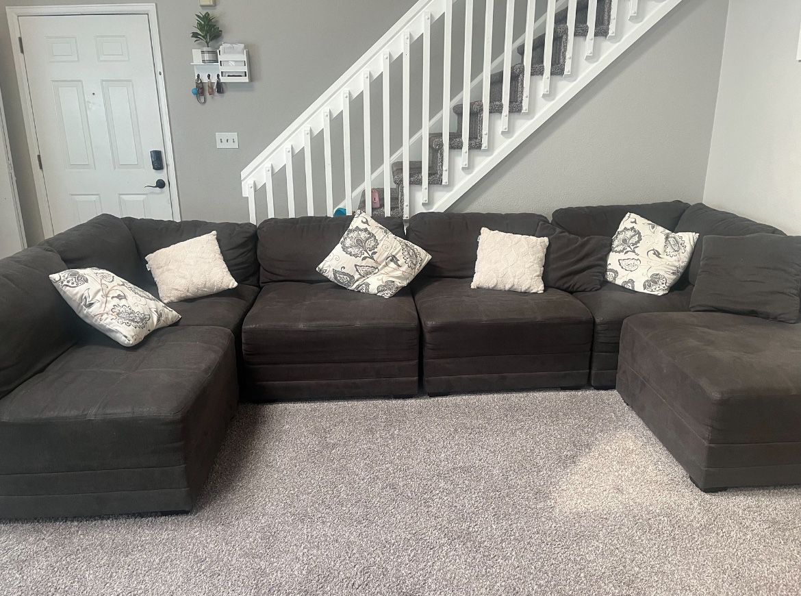 Wrap Around Gray Couch 