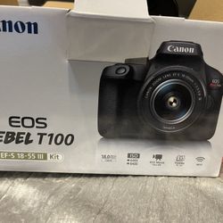  Canon EOS Rebel T100 DSLR Camera EF-S 18-55mm f/3.5-5.6 Lens -