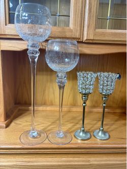 Set of 4 glass candle holders