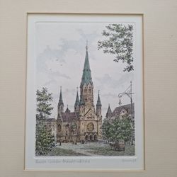 Kaiser  Wilhelm Memorial Church Frame Signed