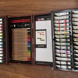 Art 101 Art Drawing/Painting Set In A Wooden Box