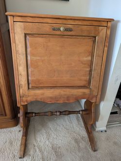 Antique Wood Secretary Desk Cabinet