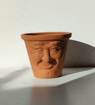 Terra Cotta Plant Pot/ Plant Planter/ Flower Pot Patio Garden Texture Humor
