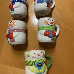 Set of 5 Snowman Mugs bay island snowman mugs pick up Coral Springs 33071