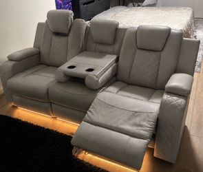 Luxury 3-Seater Power Reclining Leather Sofa