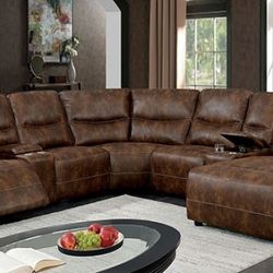 Brand New Brown  Power Reclining Sectional Sofa 