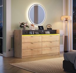 6-Drawer Dresser with LED Light
