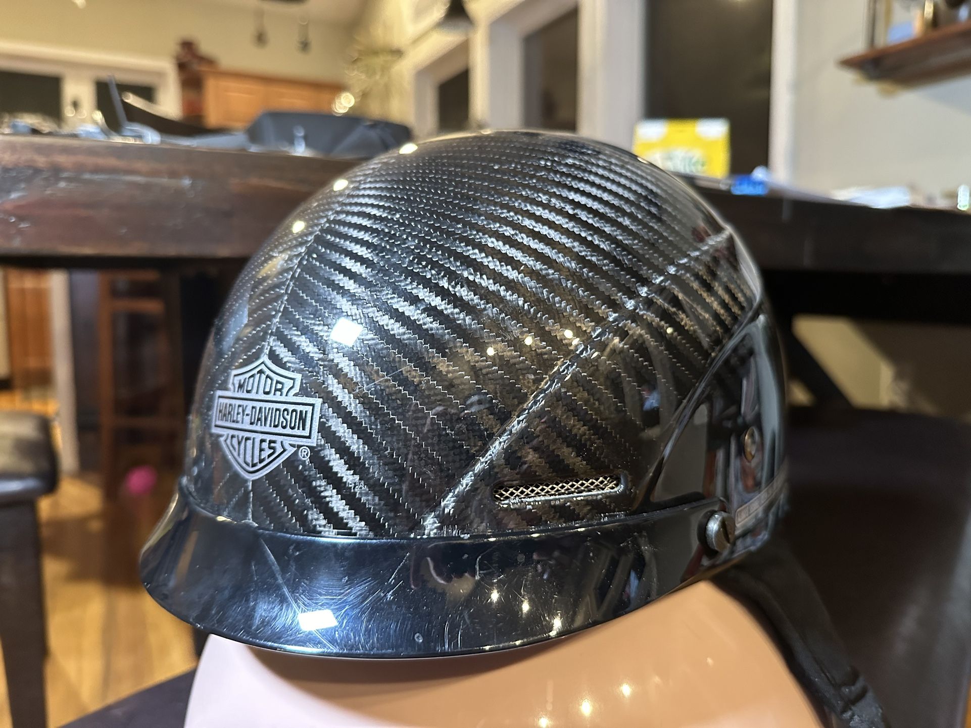 Harley Davidson Carbon Kevlar XL Half Helmet - Like New, Only Worn Once!