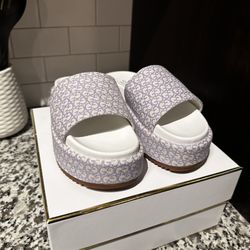 Gucci Monogram Purple Platform Slides