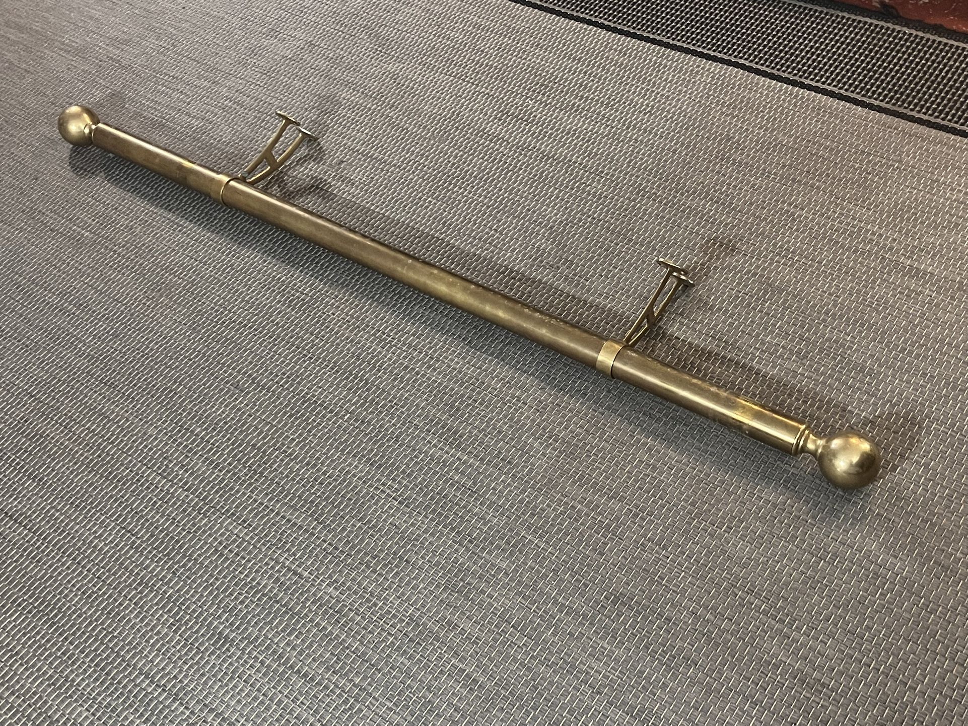 Brass Bar Foot Rail, Supports, and End Pieces (~5-1/3’L x 2”Dia - Rough Dimensions in Photos)