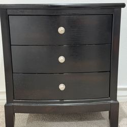 ✨ Black 3-Drawer Wood Nightstand / Side Table – Great Condition ✨