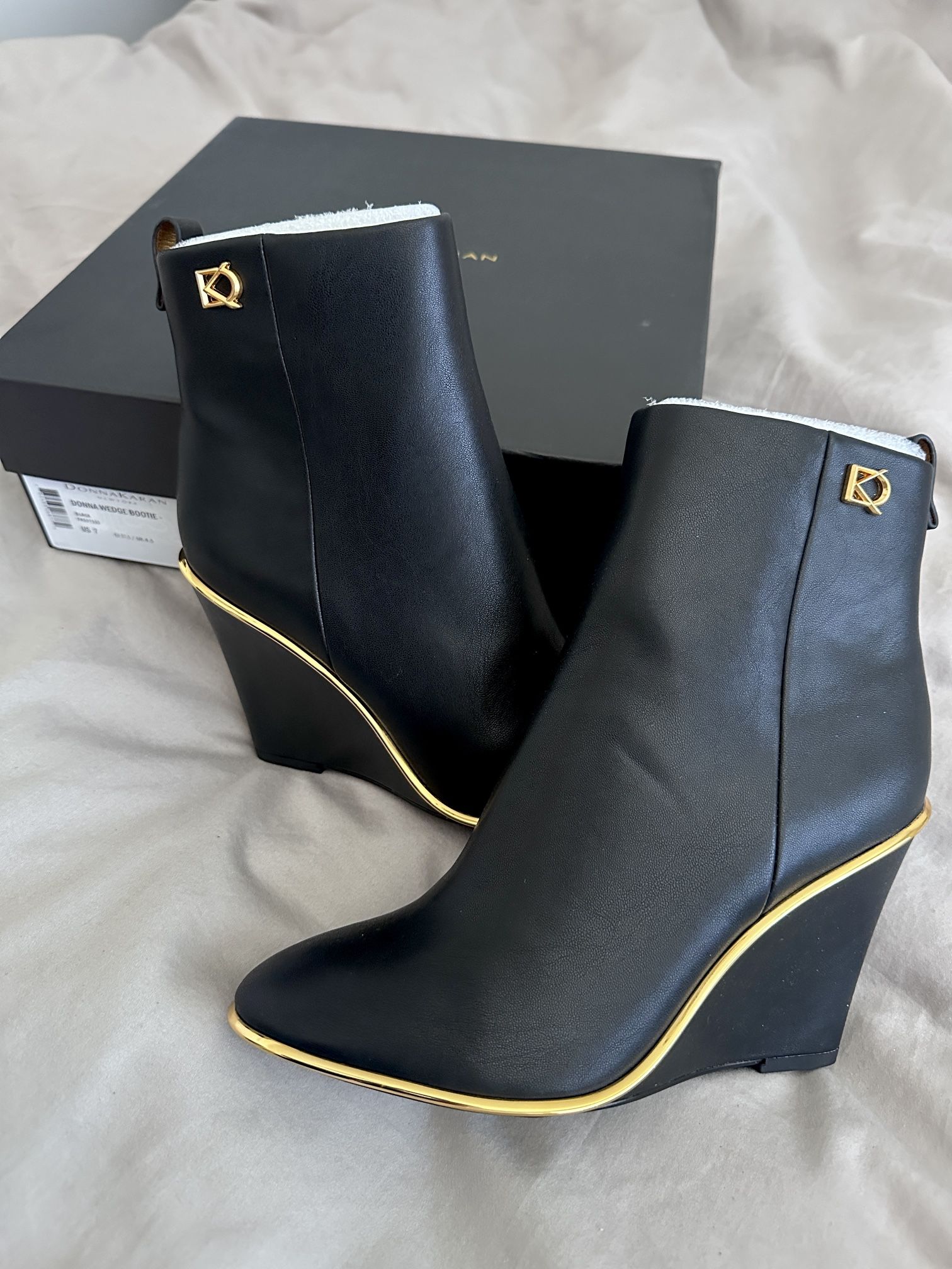 Donna Karan Wedge Boot Size 7 NEW