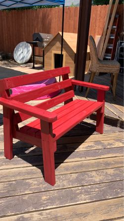 outside wood bench