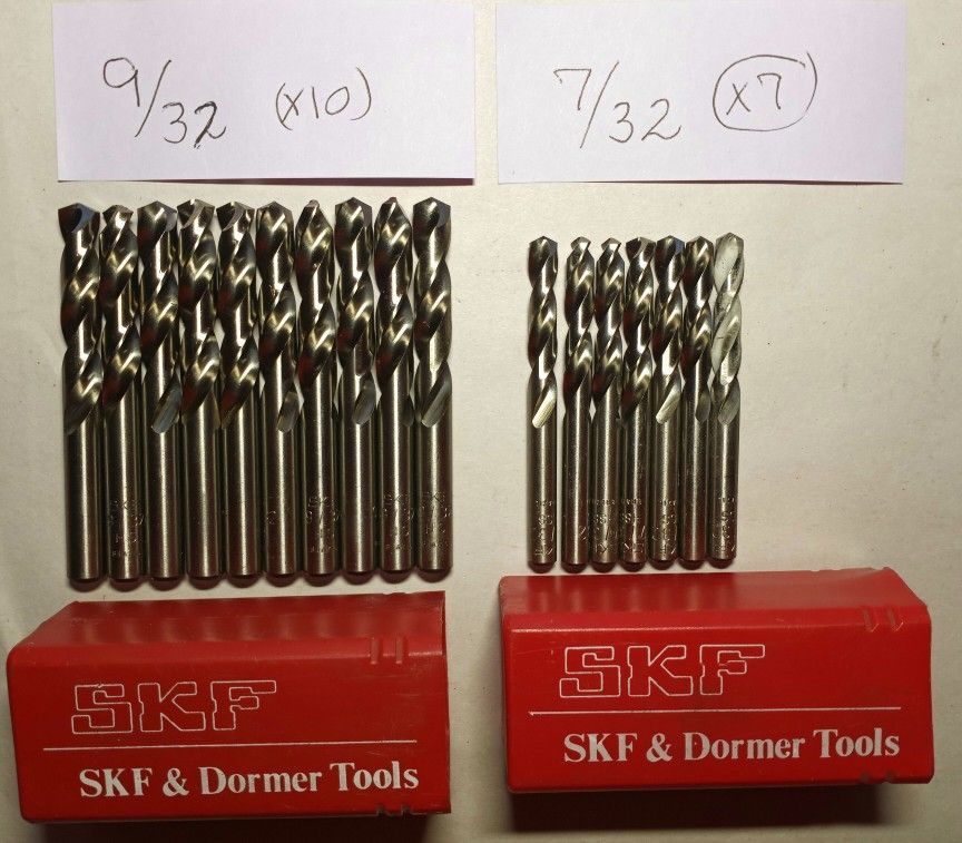 Skf Dormer Tools Drill Bit Lot 17 Piece 9/32 & 7/32 Screw Machine Length Read