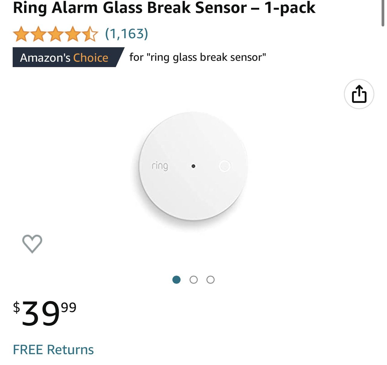Ring Alarm Glass Break Sensor