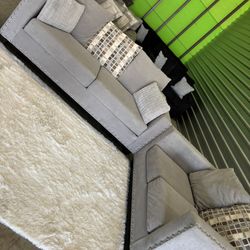 Grey 2pc Sofa Couch Set (DELIVERY AVAILABLE)