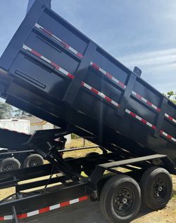 New 14ft Long HEAVY DUTY 7000 lbs axels Scissor Lift Hydraulic Dump Trailer Fully Loaded 💠💪🏻