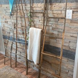 Decorative Wooden Ladders Of Varying Heights