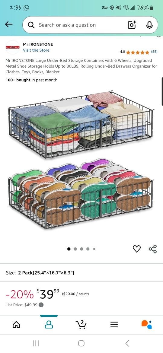 Under Bed Storage Rack