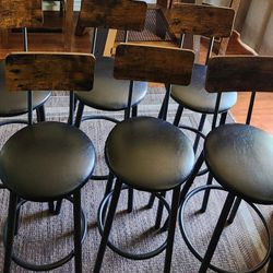 6 High Chairs Stools 