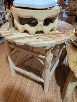 Round Teak Wood Side Table