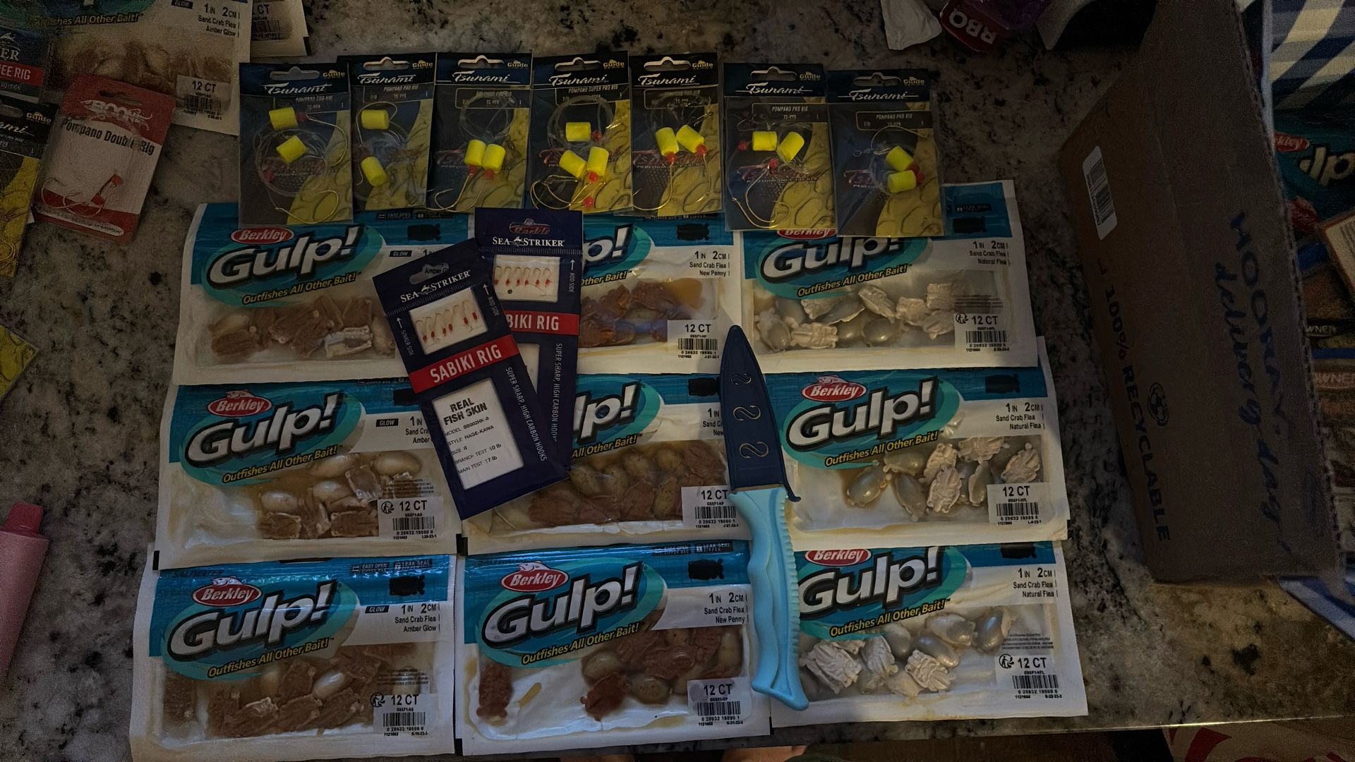 Surf Fishing Lot: Gulp Sand Fleas, Tsunami Pompano Rigs, Sabikis