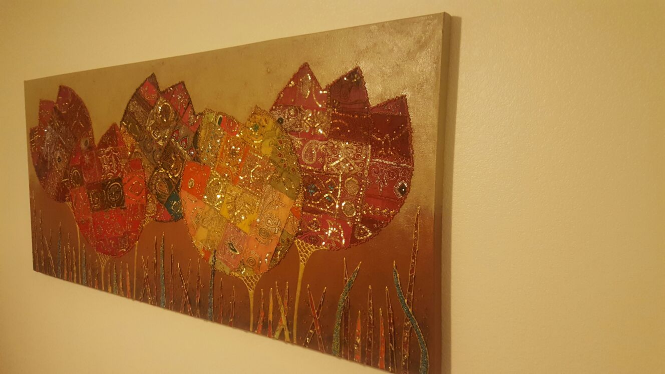 Pier 1 Imports Embroidered Tulips Wall Art for Sale in Gilbert, AZ OfferUp