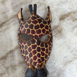 Wooden Tribal Giraffe Mask 9” (hand carved)