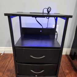 LED Nightstand w/ Charging Station (USB + Outlets) – $35 
