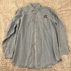 San Francisco 49ers denim long sleeve button-up shirt