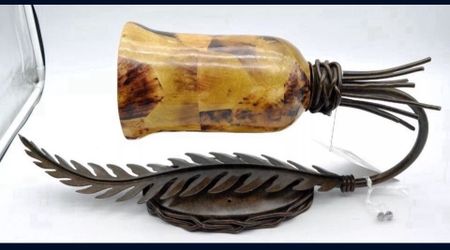 Large KALCO TORTOISE SHELL & IRON  WALL SCONCE NOS NAPLES LAMP NEW