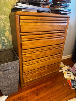 2 matching solid oak dressers