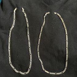 2 Figaro Sterling Silver Necklaces 
