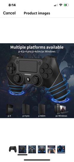Ubsvaky Wireless Controller for PS4, Wired P-4 Pro Controller with Paddles, Black P-4 Controller Accessories, P-4 Accessories Perfect Adaptive Full Ve